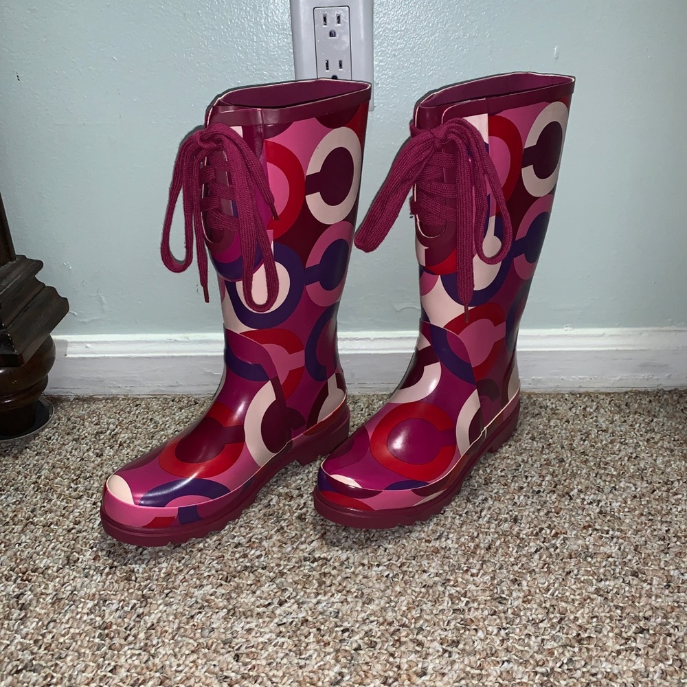 Size 9M Coach Periwinkle 32CM CPRT Q390  Rainboots
